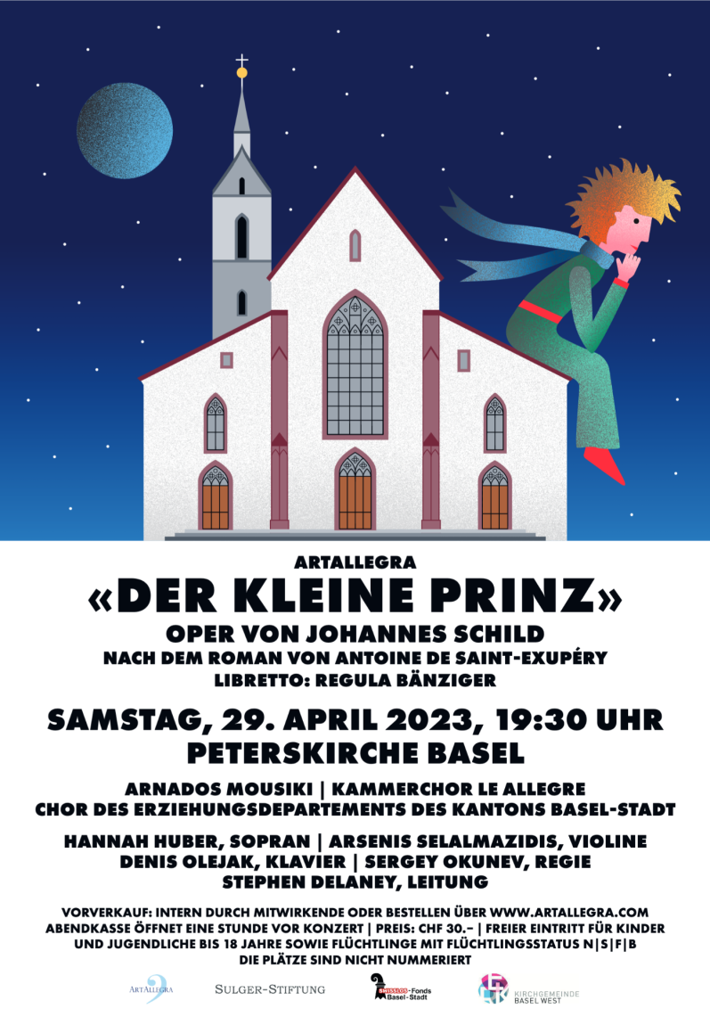 Aufführung/Oper - Der Kleine Prinz, Peterskirche Basel - Johannes Schild - Plakat